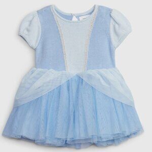 GAP x Disney Cinderella Princess Dress with Puff Sleeves and Tulle Overlay
